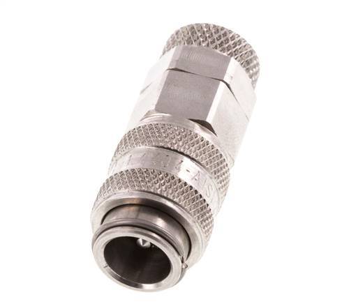 RVS 316L DN 5 Luchtkoppeling Snelkoppeling 6x8 mm Push-On Double Shut-Off