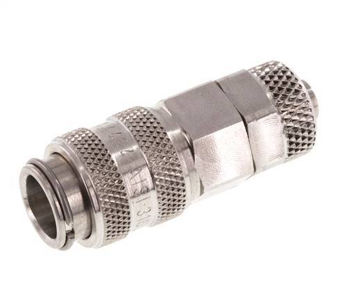 RVS 316L DN 5 Luchtkoppeling Snelkoppeling 6x8 mm Push-On Double Shut-Off
