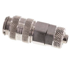 RVS 316L DN 5 Luchtkoppeling Snelkoppeling 6x8 mm Push-On Double Shut-Off