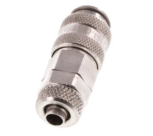 RVS 316L DN 5 Luchtkoppeling Snelkoppeling 6x8 mm Push-On Double Shut-Off