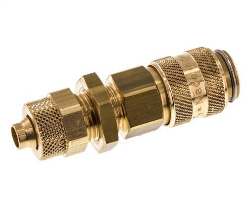 Messing DN 5 Luchtkoppeling Snelkoppeling 6x8 mm Push-On Schotkoppeling