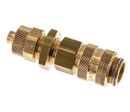 Messing DN 5 Luchtkoppeling Snelkoppeling 6x8 mm Push-On Schotkoppeling