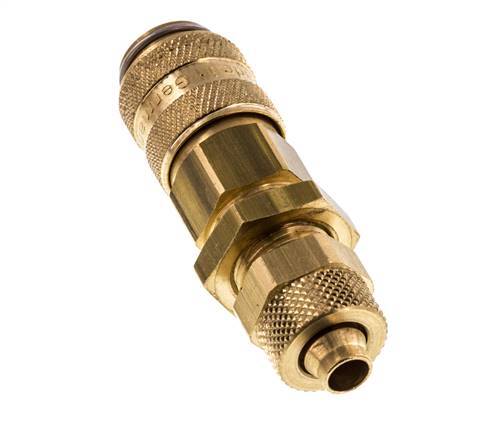 Messing DN 5 Luchtkoppeling Snelkoppeling 6x8 mm Push-On Schotkoppeling