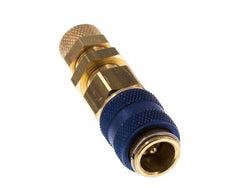 Messing DN 5 Blauw Luchtkoppeling Snelkoppeling 4x6 mm Push-On Schotkoppeling Double Shut-Off