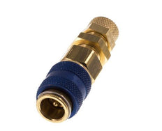 Messing DN 5 Blauw Luchtkoppeling Snelkoppeling 4x6 mm Push-On Schotkoppeling Double Shut-Off