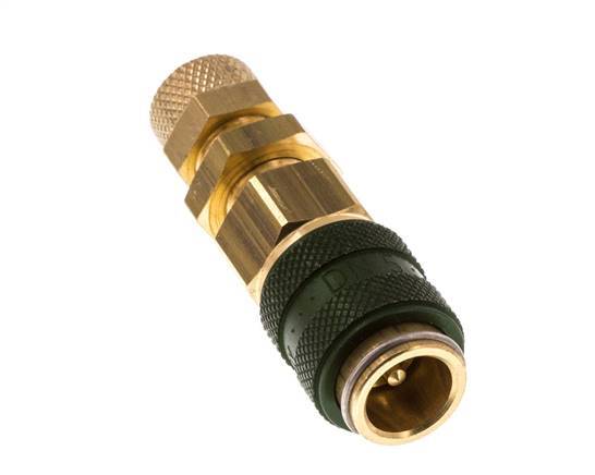 Messing DN 5 Groen Luchtkoppeling Snelkoppeling 4x6 mm Push-On Schotkoppeling Double Shut-Off