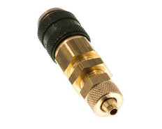Messing DN 5 Groen Luchtkoppeling Snelkoppeling 4x6 mm Push-On Schotkoppeling Double Shut-Off