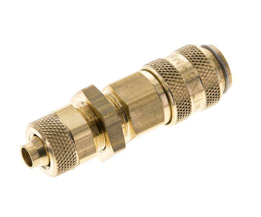 Messing DN 5 Luchtkoppeling Snelkoppeling 6x8 mm Push-On Schotkoppeling Pull-Off Double Shut-Off