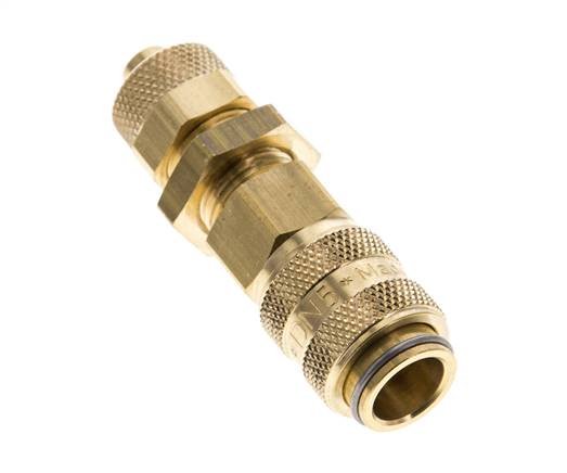 Messing DN 5 Luchtkoppeling Snelkoppeling 6x8 mm Push-On Schotkoppeling Pull-Off Double Shut-Off