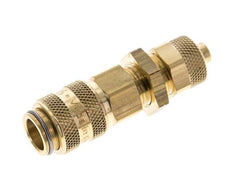 Messing DN 5 Luchtkoppeling Snelkoppeling 6x8 mm Push-On Schotkoppeling Pull-Off Double Shut-Off