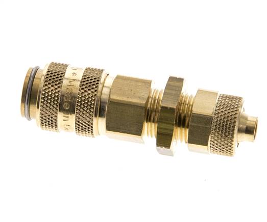 Messing DN 5 Luchtkoppeling Snelkoppeling 6x8 mm Push-On Schotkoppeling Pull-Off Double Shut-Off