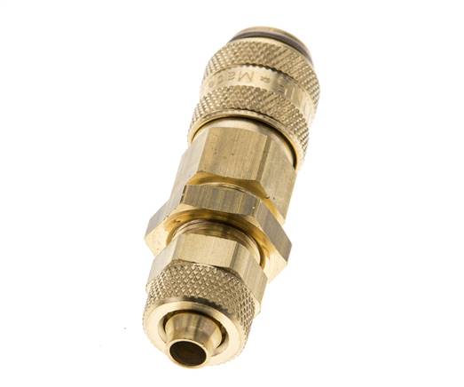 Messing DN 5 Luchtkoppeling Snelkoppeling 6x8 mm Push-On Schotkoppeling Pull-Off Double Shut-Off