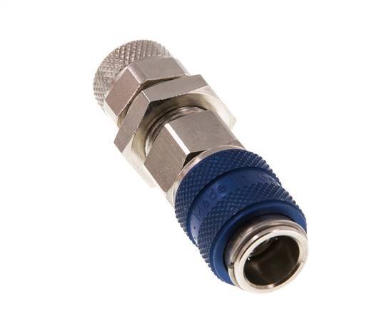 Vernikkeld Messing DN 5 Blauw Luchtkoppeling Snelkoppeling 6x8 mm Push-On Schotkoppeling