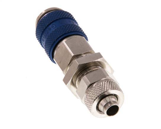 Vernikkeld Messing DN 5 Blauw Luchtkoppeling Snelkoppeling 6x8 mm Push-On Schotkoppeling