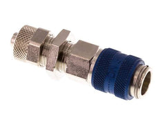 Vernikkeld Messing DN 5 Blauw Luchtkoppeling Snelkoppeling 6x8 mm Push-On Schotkoppeling Double Shut-Off