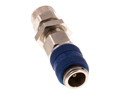 Vernikkeld Messing DN 5 Blauw Luchtkoppeling Snelkoppeling 6x8 mm Push-On Schotkoppeling Double Shut-Off