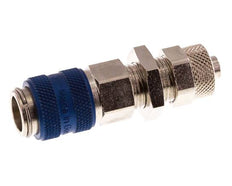 Vernikkeld Messing DN 5 Blauw Luchtkoppeling Snelkoppeling 6x8 mm Push-On Schotkoppeling Double Shut-Off