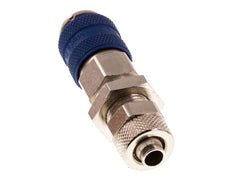 Vernikkeld Messing DN 5 Blauw Luchtkoppeling Snelkoppeling 6x8 mm Push-On Schotkoppeling Double Shut-Off