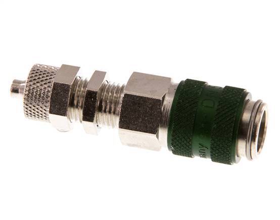Vernikkeld Messing DN 5 Groen Luchtkoppeling Snelkoppeling 4x6 mm Push-On Schotkoppeling