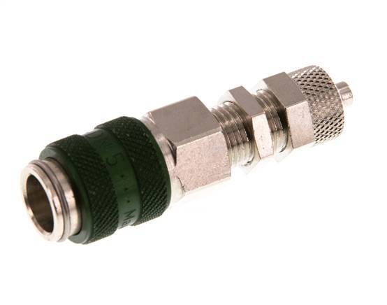 Vernikkeld Messing DN 5 Groen Luchtkoppeling Snelkoppeling 4x6 mm Push-On Schotkoppeling