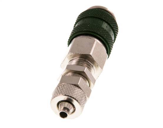 Vernikkeld Messing DN 5 Groen Luchtkoppeling Snelkoppeling 4x6 mm Push-On Schotkoppeling