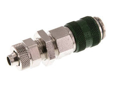 Vernikkeld Messing DN 5 Groen Luchtkoppeling Snelkoppeling 6x8 mm Push-On Schotkoppeling Double Shut-Off