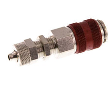 Vernikkeld Messing DN 5 Rood Luchtkoppeling Snelkoppeling 4x6 mm Push-On Schotkoppeling