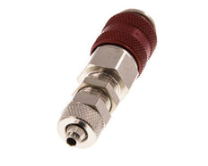 Vernikkeld Messing DN 5 Rood Luchtkoppeling Snelkoppeling 4x6 mm Push-On Schotkoppeling