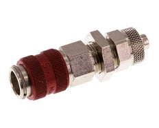 Vernikkeld Messing DN 5 Rood Luchtkoppeling Snelkoppeling 6x8 mm Push-On Schotkoppeling