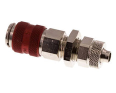 Vernikkeld Messing DN 5 Rood Luchtkoppeling Snelkoppeling 6x8 mm Push-On Schotkoppeling