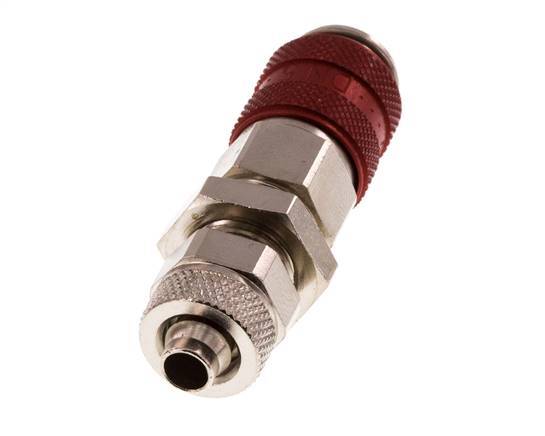 Vernikkeld Messing DN 5 Rood Luchtkoppeling Snelkoppeling 6x8 mm Push-On Schotkoppeling