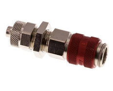 Vernikkeld Messing DN 5 Rood Luchtkoppeling Snelkoppeling 6x8 mm Push-On Schotkoppeling