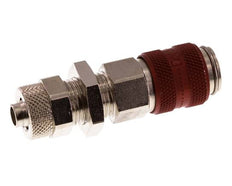 Vernikkeld Messing DN 5 Rood Luchtkoppeling Snelkoppeling 6x8 mm Push-On Schotkoppeling Double Shut-Off