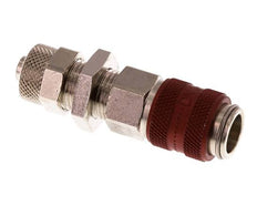 Vernikkeld Messing DN 5 Rood Luchtkoppeling Snelkoppeling 6x8 mm Push-On Schotkoppeling Double Shut-Off