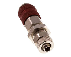 Vernikkeld Messing DN 5 Rood Luchtkoppeling Snelkoppeling 6x8 mm Push-On Schotkoppeling Double Shut-Off