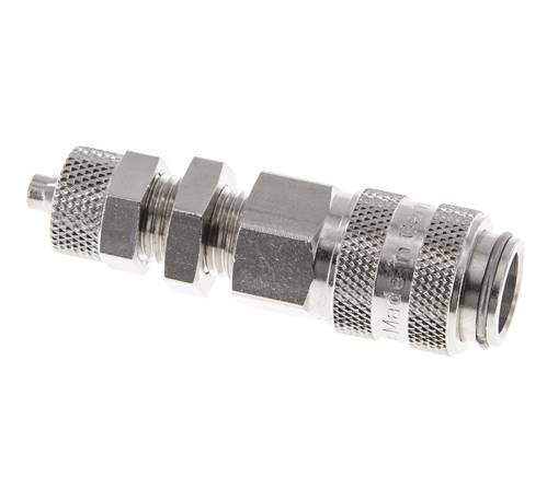 Vernikkeld Messing DN 5 Luchtkoppeling Snelkoppeling 4x6 mm Push-On Schotkoppeling Double Shut-Off
