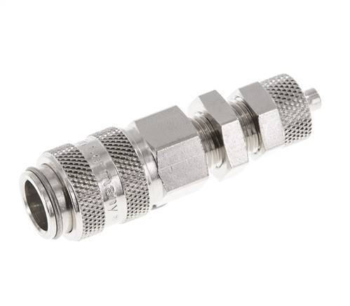 Vernikkeld Messing DN 5 Luchtkoppeling Snelkoppeling 4x6 mm Push-On Schotkoppeling Double Shut-Off