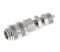 Vernikkeld Messing DN 5 Luchtkoppeling Snelkoppeling 4x6 mm Push-On Schotkoppeling Double Shut-Off