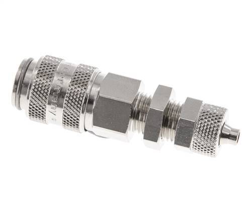 Vernikkeld Messing DN 5 Luchtkoppeling Snelkoppeling 4x6 mm Push-On Schotkoppeling Double Shut-Off