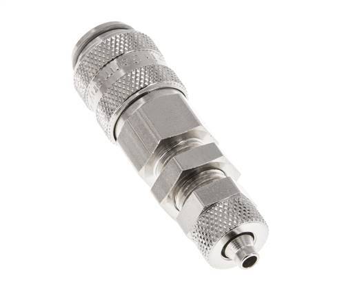 Vernikkeld Messing DN 5 Luchtkoppeling Snelkoppeling 4x6 mm Push-On Schotkoppeling Double Shut-Off