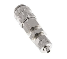 Vernikkeld Messing DN 5 Luchtkoppeling Snelkoppeling 4x6 mm Push-On Schotkoppeling Double Shut-Off