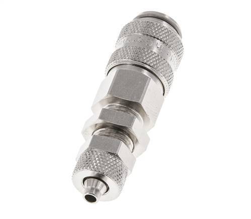 Vernikkeld Messing DN 5 Luchtkoppeling Snelkoppeling 4x6 mm Push-On Schotkoppeling Double Shut-Off