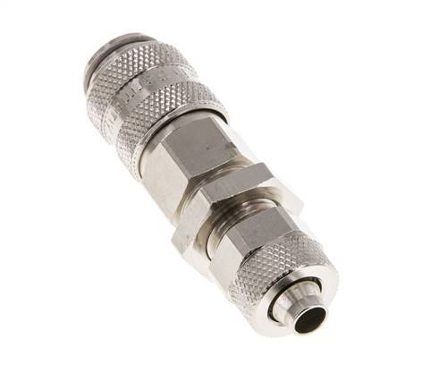 Vernikkeld Messing DN 5 Luchtkoppeling Snelkoppeling 6x8 mm Push-On Schotkoppeling Double Shut-Off