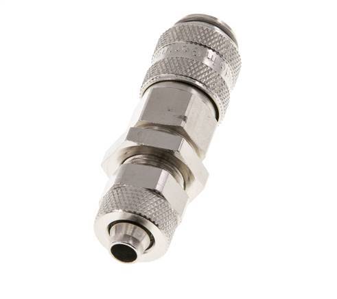 Vernikkeld Messing DN 5 Luchtkoppeling Snelkoppeling 6x8 mm Push-On Schotkoppeling Double Shut-Off