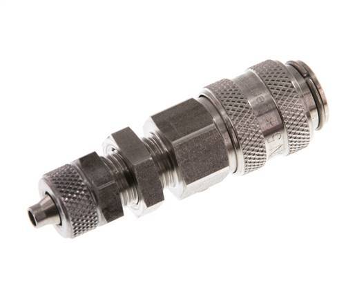 RVS DN 5 Luchtkoppeling Snelkoppeling 4x6 mm Push-On Schotkoppeling