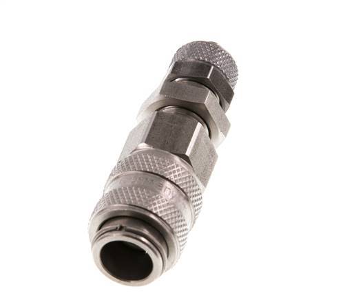 RVS DN 5 Luchtkoppeling Snelkoppeling 4x6 mm Push-On Schotkoppeling