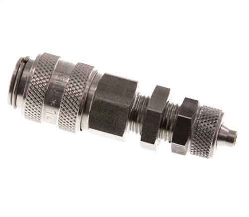 RVS DN 5 Luchtkoppeling Snelkoppeling 4x6 mm Push-On Schotkoppeling