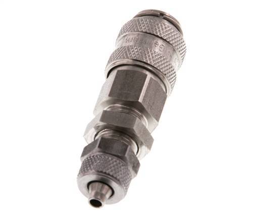 RVS DN 5 Luchtkoppeling Snelkoppeling 4x6 mm Push-On Schotkoppeling