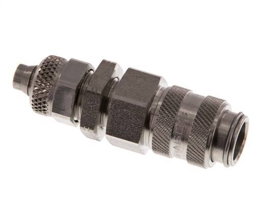 RVS DN 5 Luchtkoppeling Snelkoppeling 6x8 mm Push-On Schotkoppeling