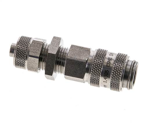 RVS DN 5 Luchtkoppeling Snelkoppeling 6x8 mm Push-On Schotkoppeling
